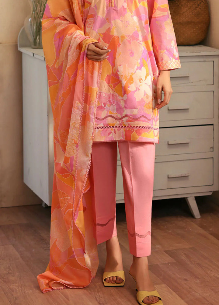 Selene by Sahar Printed Lawn Suits Unstitched 3 Piece SHR25S CL-V1-S25-05 Pink Enigma - Summer Collection