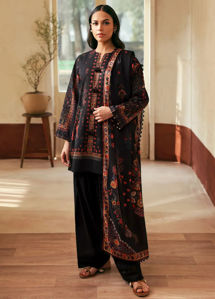 Selene by Sahar Printed Lawn Suits Unstitched 3 Piece SHR25S CL-V1-S25-06 Royal Noir - Summer Collection