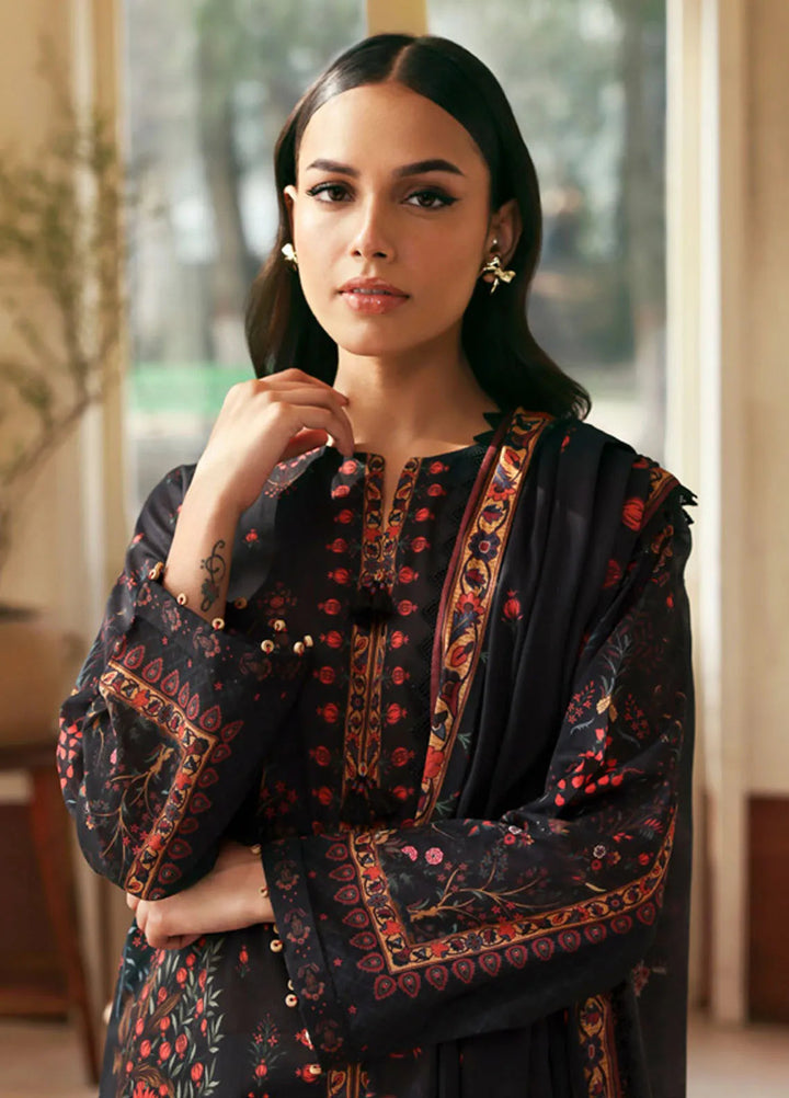Selene by Sahar Printed Lawn Suits Unstitched 3 Piece SHR25S CL-V1-S25-06 Royal Noir - Summer Collection
