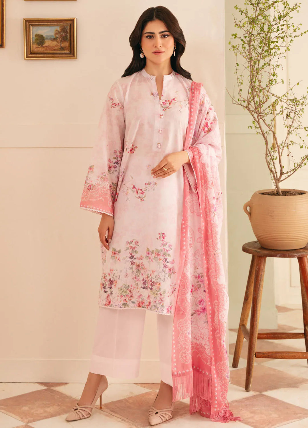 Selene by Sahar Printed Lawn Suits Unstitched 3 Piece SHR25S CL-V1-S25-07 Sakura Dream - Summer Collection