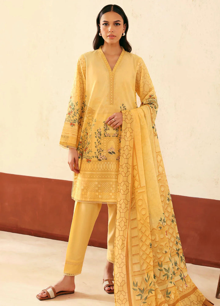 Selene by Sahar Printed Lawn Suits Unstitched 3 Piece SHR25S CL-V1-S25-08 Golden Trellis - Summer Collection