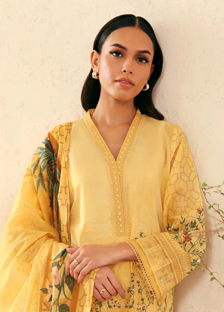 Selene by Sahar Printed Lawn Suits Unstitched 3 Piece SHR25S CL-V1-S25-08 Golden Trellis - Summer Collection