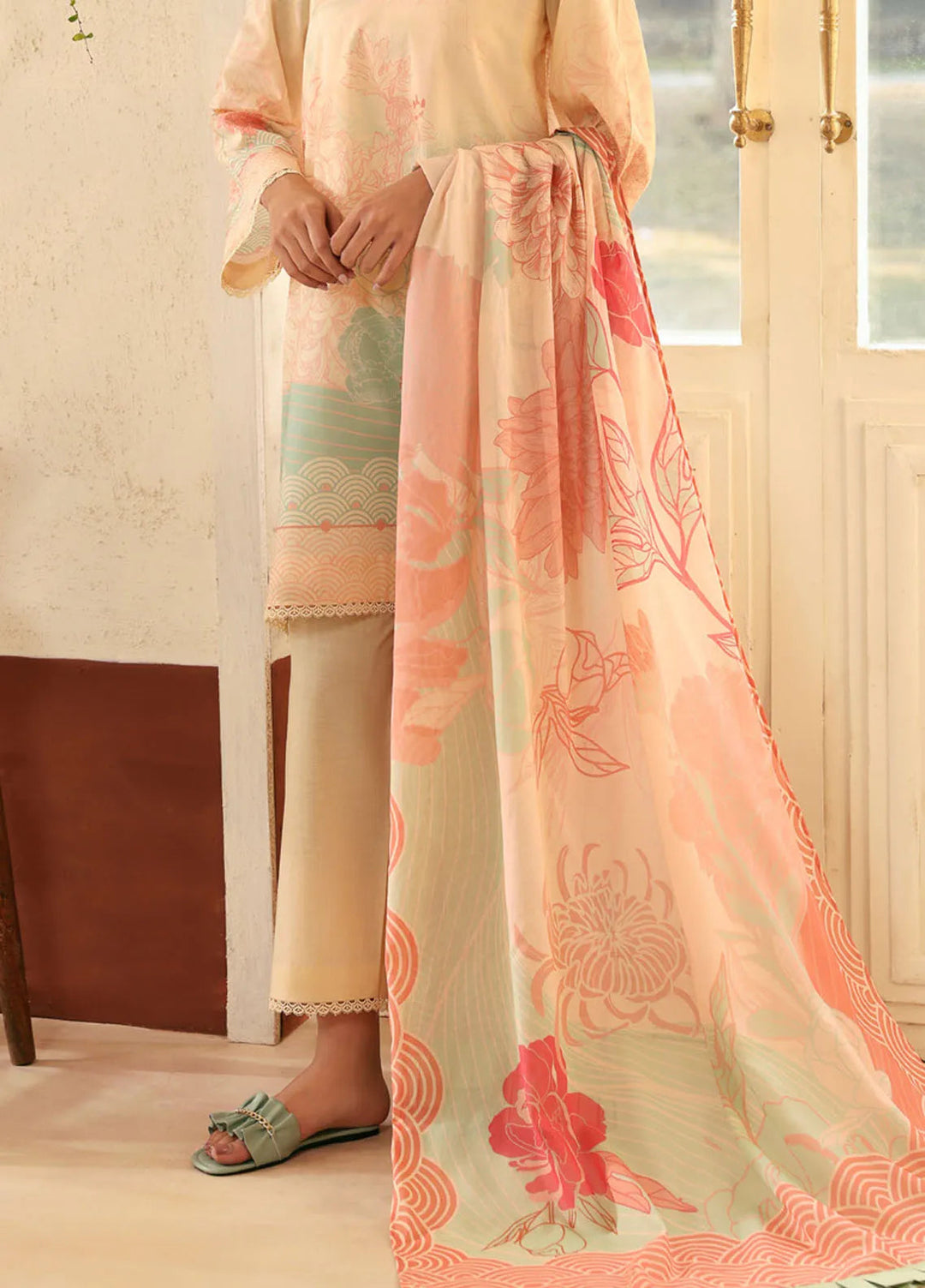 Selene by Sahar Printed Lawn Suits Unstitched 3 Piece SHR25S CL-V1-S25-09 Rosette Reverie - Summer Collection