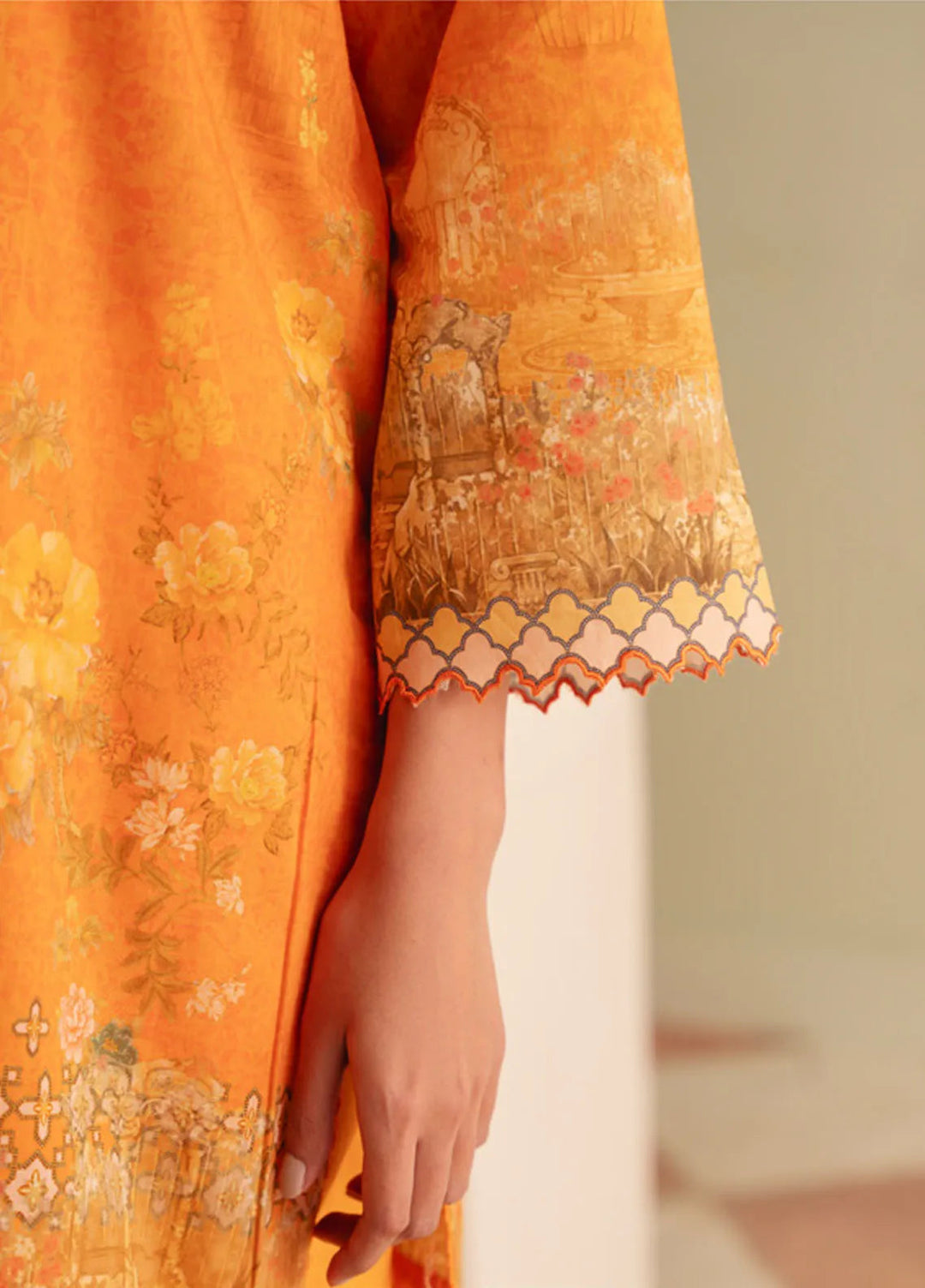 Selene by Sahar Printed Lawn Suits Unstitched 3 Piece SHR25S CL-V1-S25-10 Sunset Garden - Summer Collection