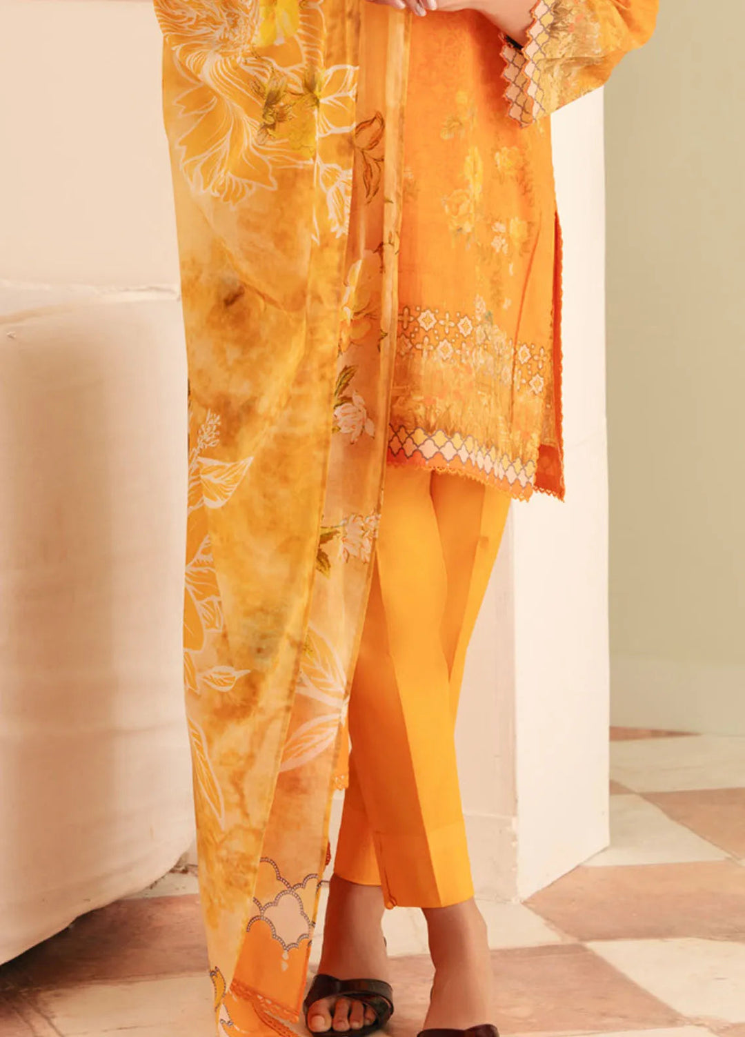 Selene by Sahar Printed Lawn Suits Unstitched 3 Piece SHR25S CL-V1-S25-10 Sunset Garden - Summer Collection