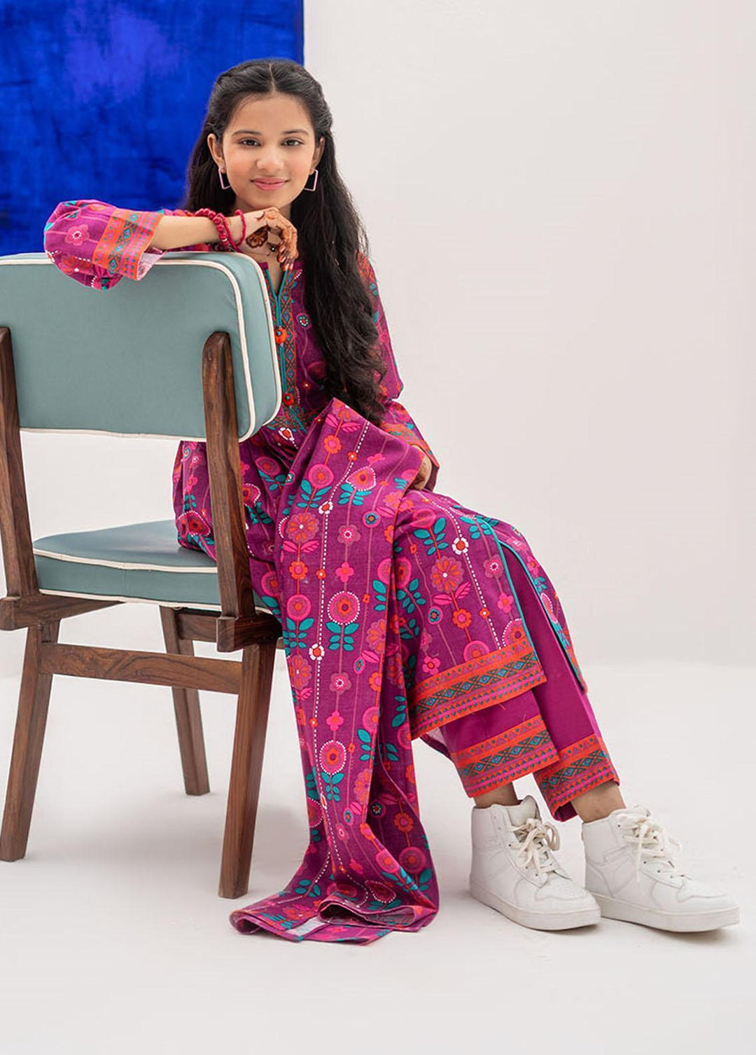 Senorita Cotton Casual 3 Piece Suit for Girls -  GAD-02378