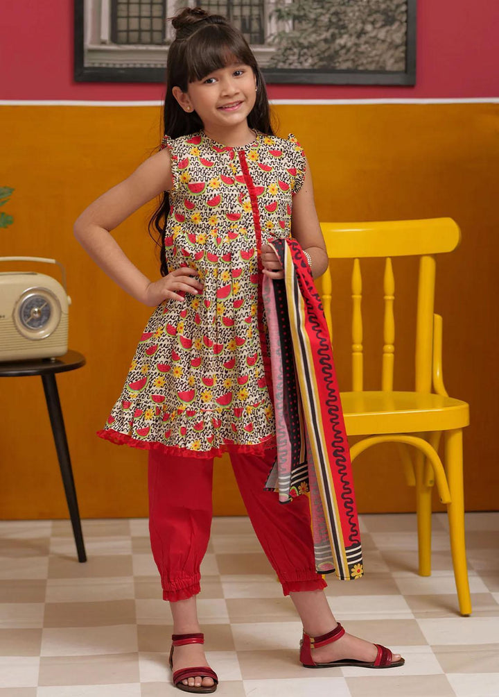 Senorita Pret Casual Cotton 3 Piece Suit KAD-02291-RED/MCL