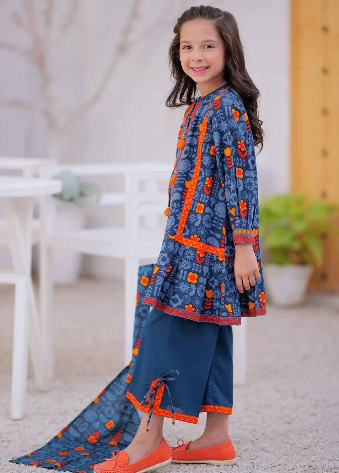 Senorita Cotton Casual 3 Piece Suit for Girls -  KAD-02379