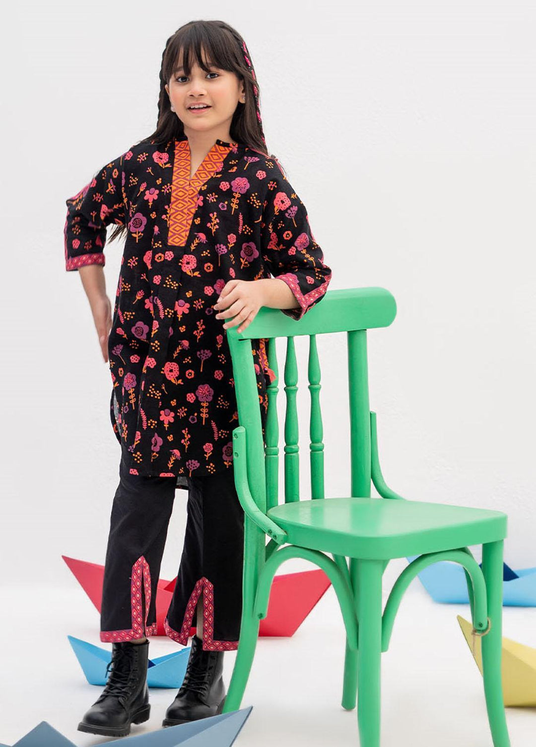 Senorita Cotton Casual 3 Piece Suit for Girls -  KAD-02387