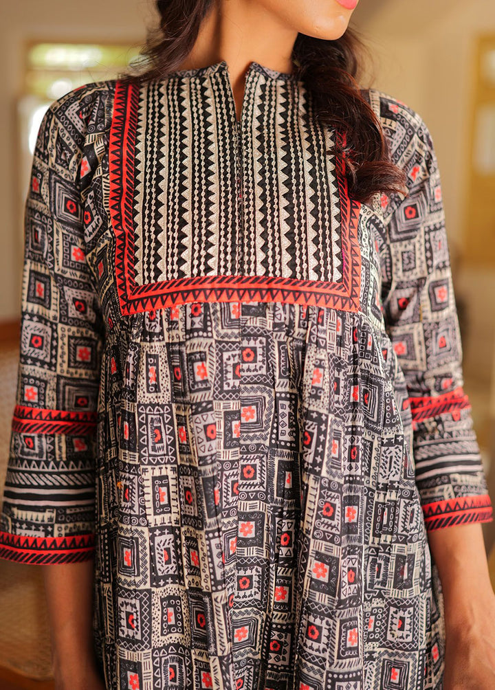 Senorita Cotton Casual 2 Piece Suit for Girls -  LAC-02165-BLK/RED