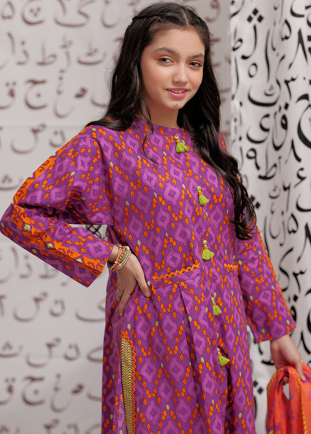 Senorita Cotton Casual 3 Piece Suit for Girls -  GAD-02273