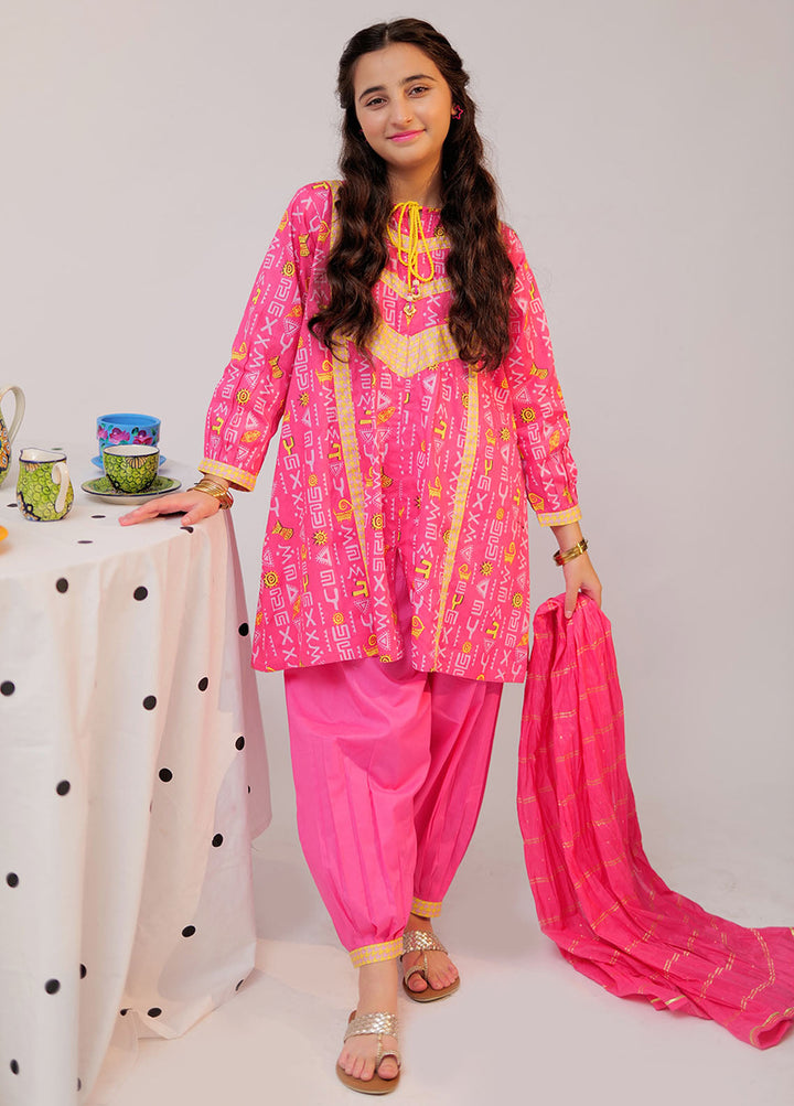 Senorita Cotton Casual 3 Piece Suit for Girls -  GAD-02520