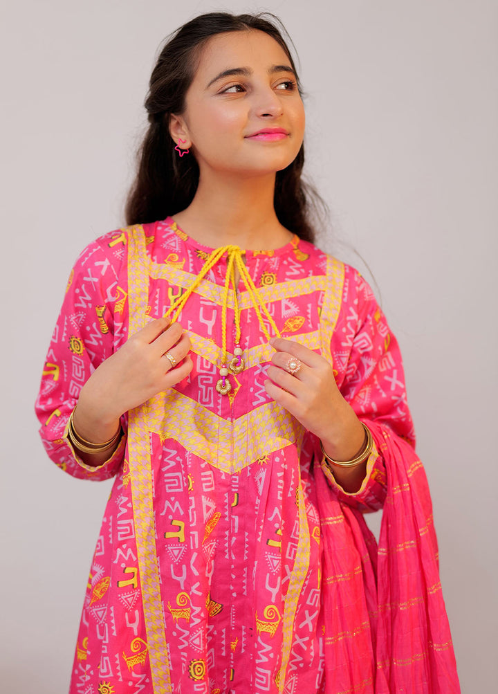 Senorita Cotton Casual 3 Piece Suit for Girls -  GAD-02520