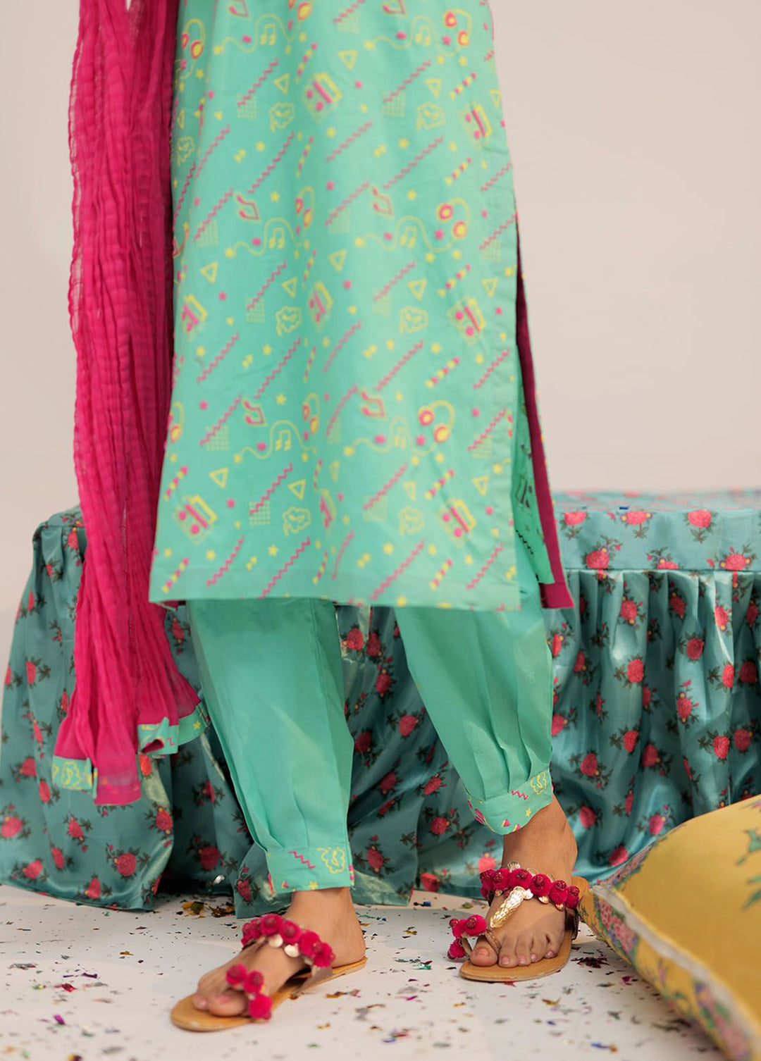 Senorita Cotton Casual 3 Piece Suit for Girls -  GAD-02546-SGN/MCL