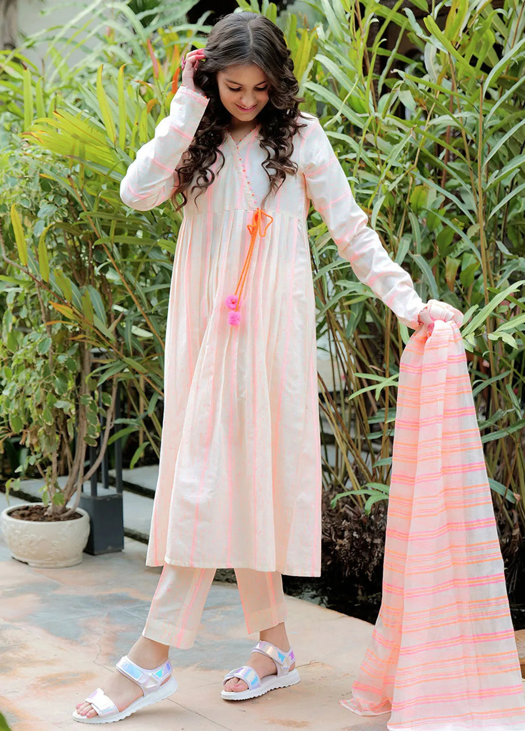 Senorita Cotton Casual 3 Piece Suit for Girls -  GAD-02584-BJE/NON