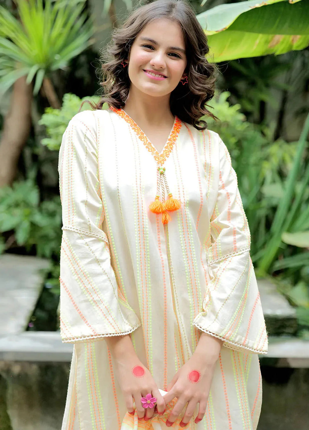 Senorita Cotton Casual 3 Piece Suit for Girls -  GAD-02585-BJE/NON