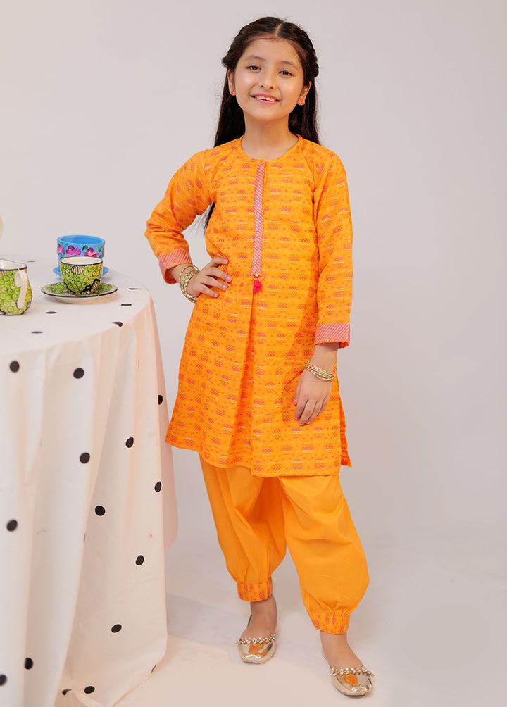 Senorita Cotton Casual 3 Piece Suit for Girls -  KAC-02360-OGN/MCL