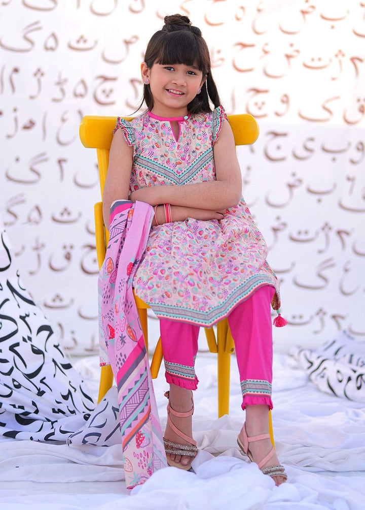 Senorita Cotton Casual 3 Piece Suit for Girls -  KAD-02276-PCH/MCL