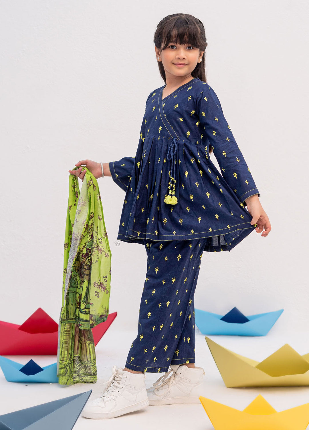 Senorita Cotton Casual 3 Piece Suit for Girls -  KAD-02481