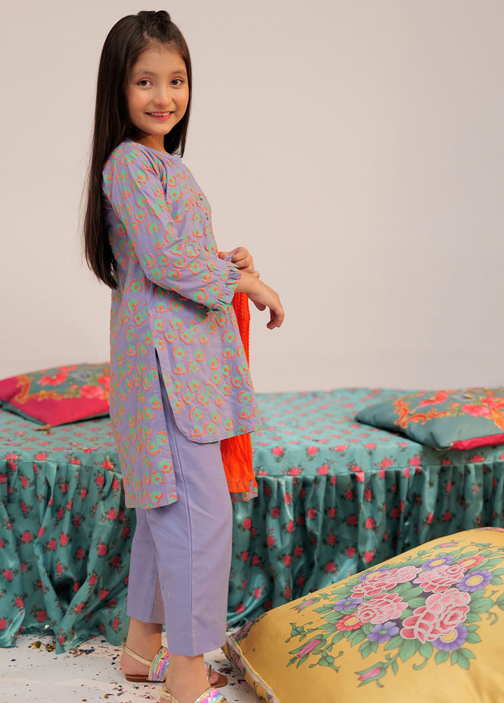 Senorita Cotton Casual 3 Piece Suit for Girls -  KAD-02544-BLU/MCL