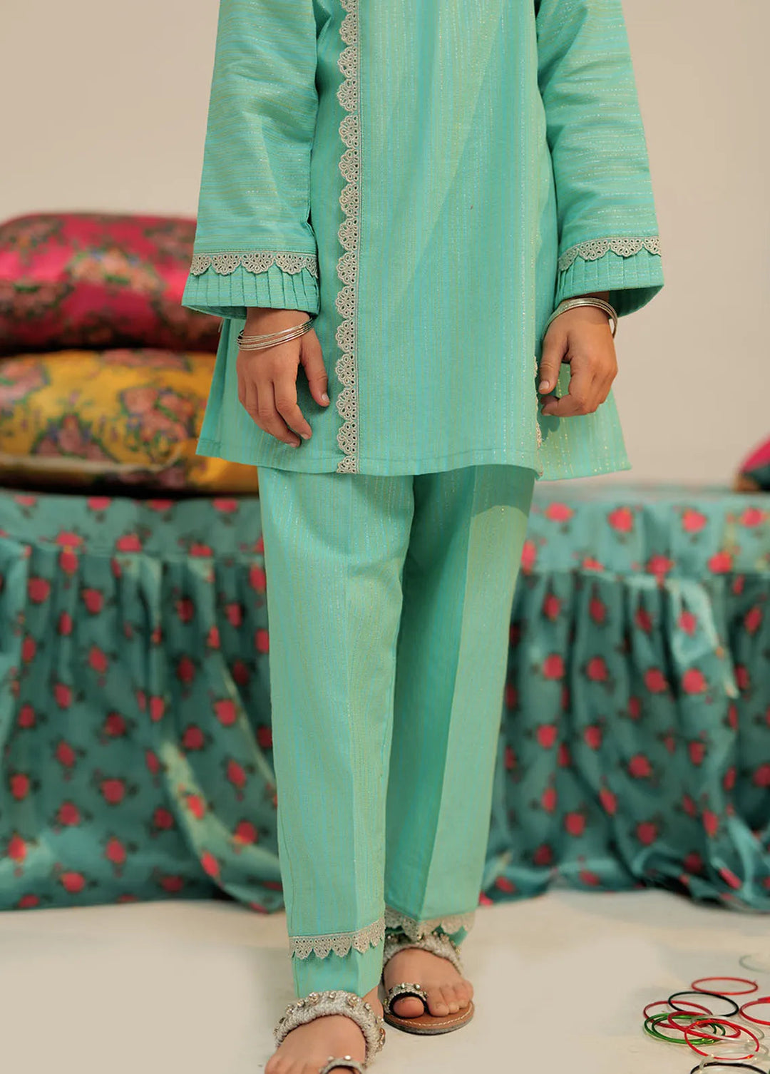 Senorita Cotton Casual 3 Piece Suit for Girls -  KBC-02618-SGN/MCL