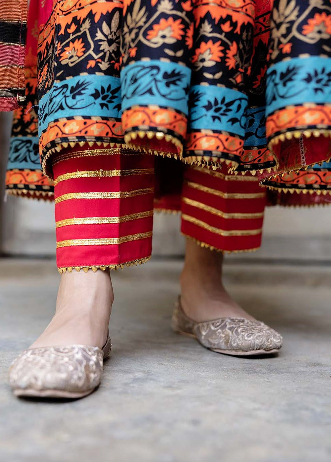 Senorita Cotton Casual 3 Piece Suit for Girls -  KBD-02327-RED/MCL