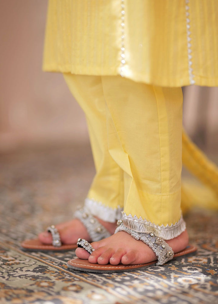 Senorita Cotton Casual 3 Piece Suit for Girls -  KBD-02345-YLW/SLR