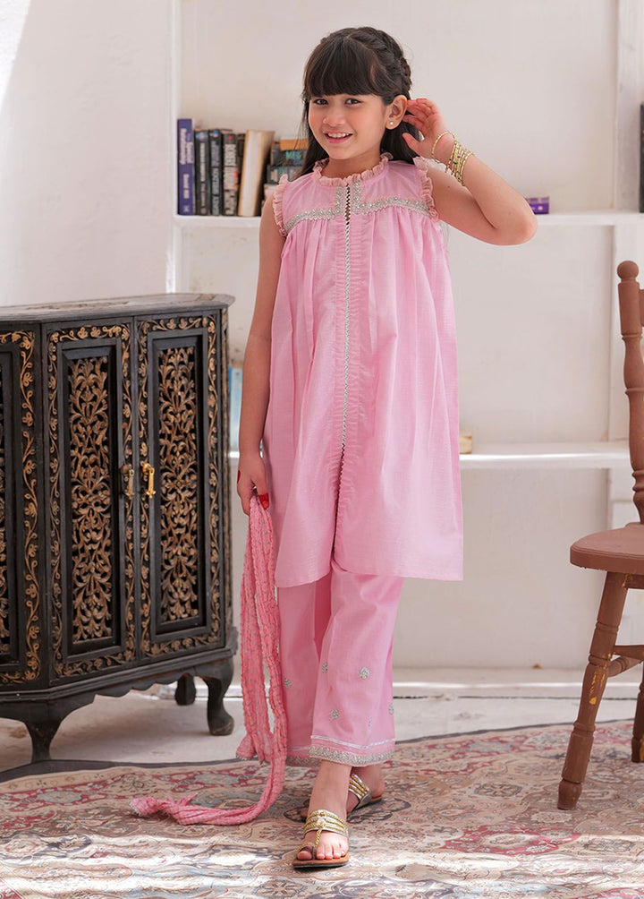 Senorita Cotton Casual 3 Piece Suit for Girls -  KBD-02346-PNK/SLR