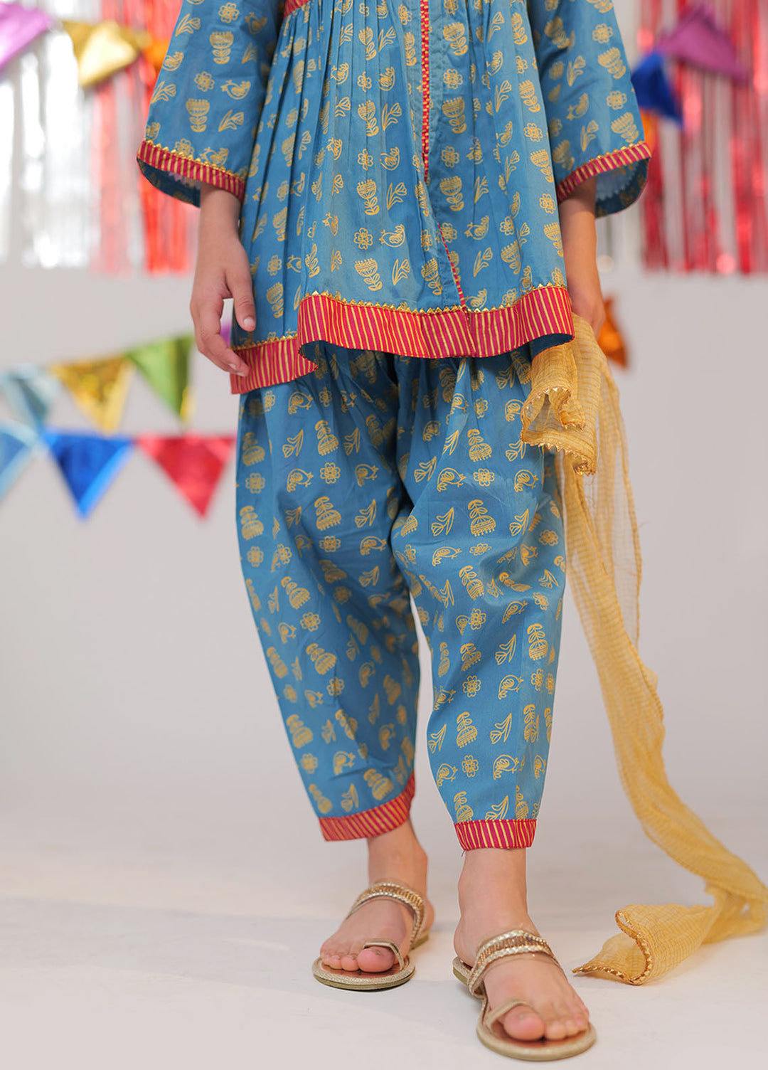 Senorita Cotton Casual 3 Piece Suit for Girls -  KBD-02525