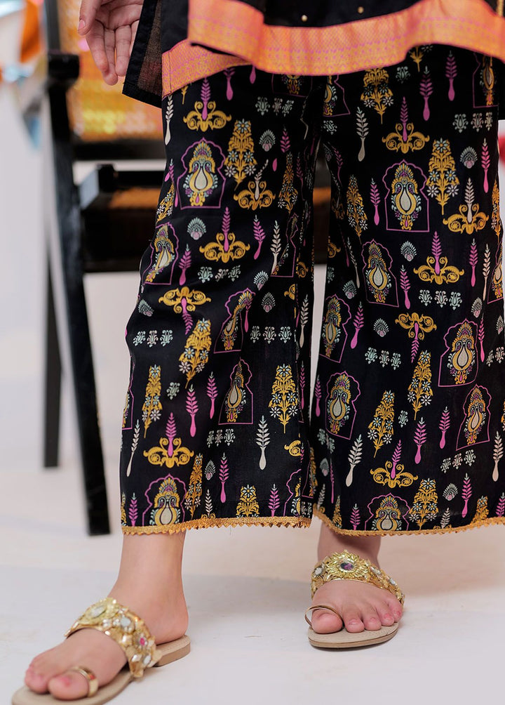 Senorita Cotton Casual 3 Piece Suit for Girls -  KBD-02535-BLK/GLD