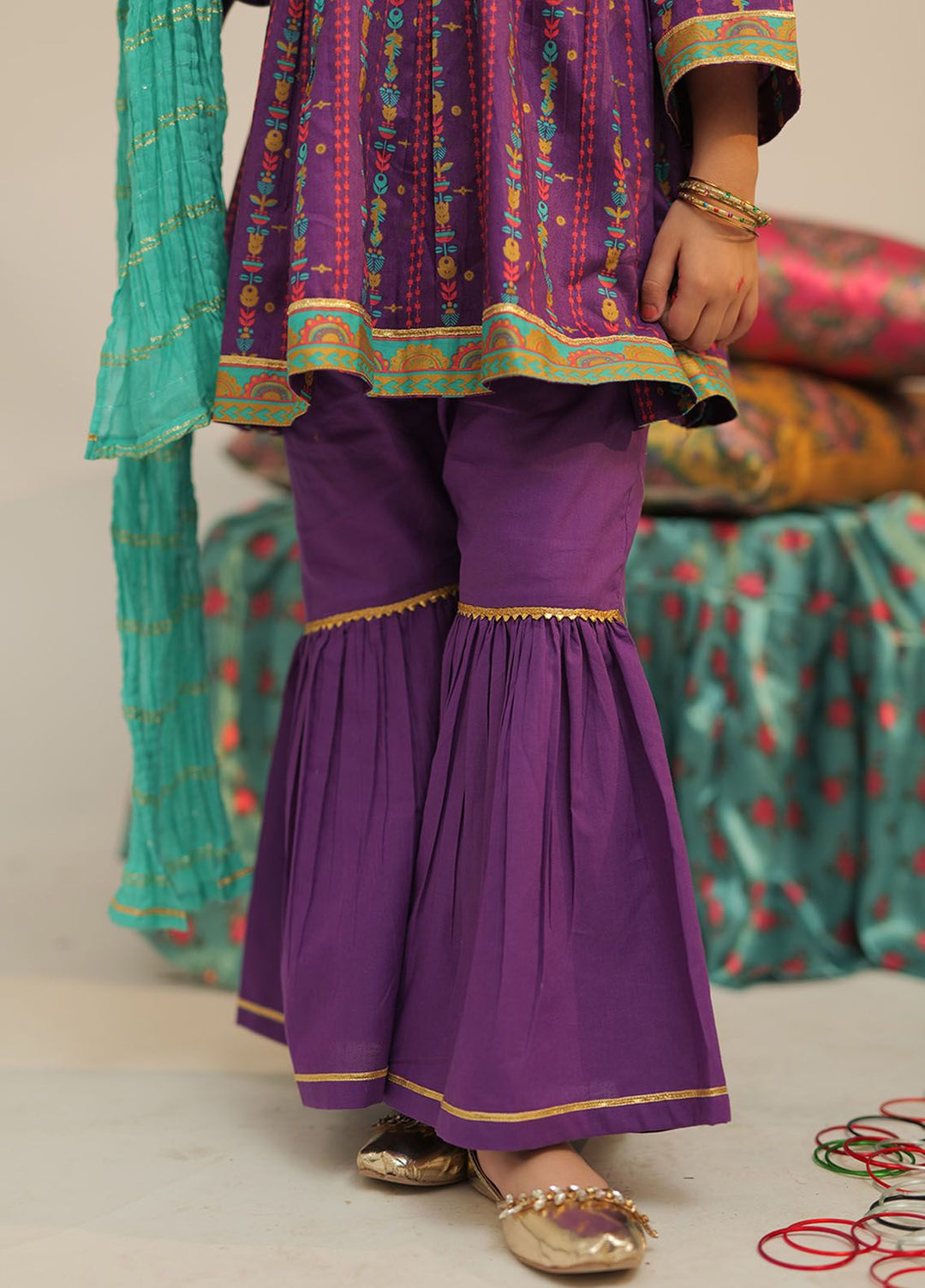 Senorita Cotton Casual 3 Piece Suit for Girls -  KBD-02549-PRL/MCL