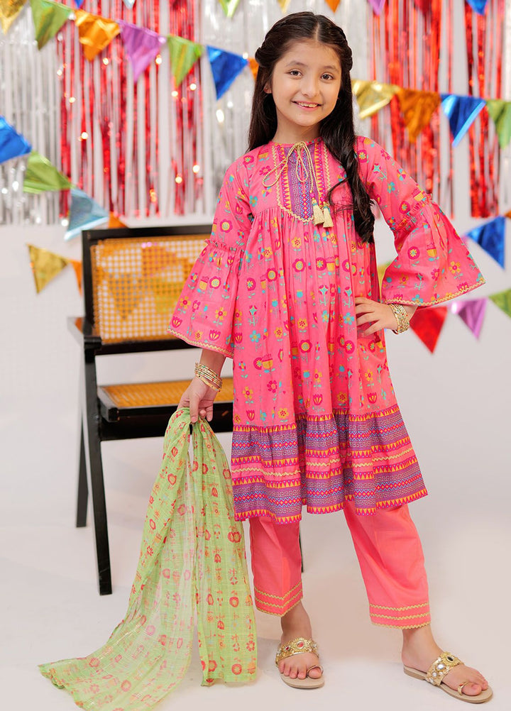 Senorita Cotton Casual 3 Piece Suit for Girls -  KBD-02550-PCH/MCL