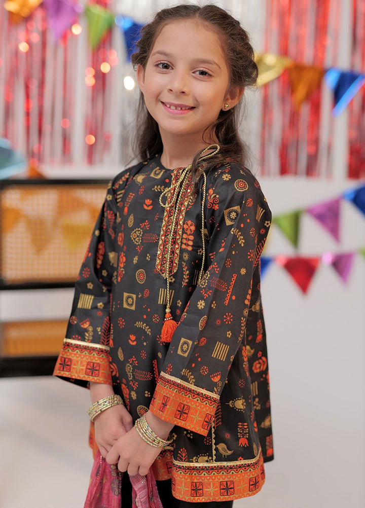 Senorita Cotton Casual 3 Piece Suit for Girls -  KBD-02554-BLK/MCL