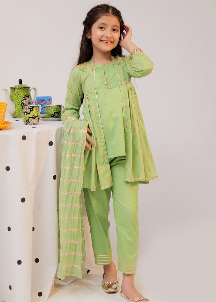 Senorita Cotton Casual 3 Piece Suit for Girls -  KBD-02600-PGN/GLD