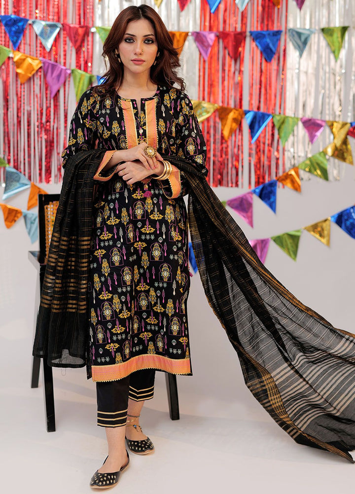 Senorita Cotton Casual 3 Piece Suit for Girls -  LBD-02532-BLK/GLD