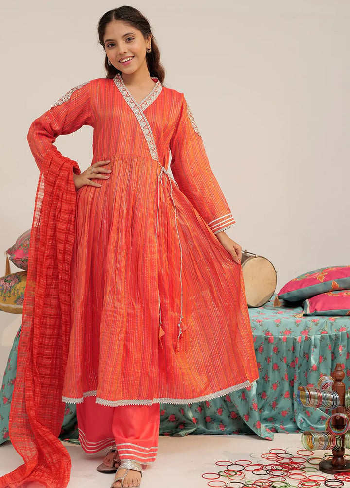 Senorita Dobby Casual 3 Piece Suit for Girls -  GDD-02432-PCH/MCL