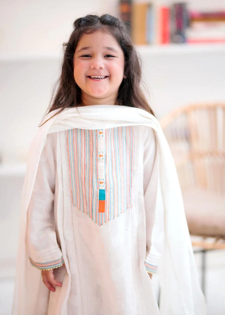 Senorita Cotton Casual 3 Piece Suit for Girls -  KBD-02236-BGE/MCL