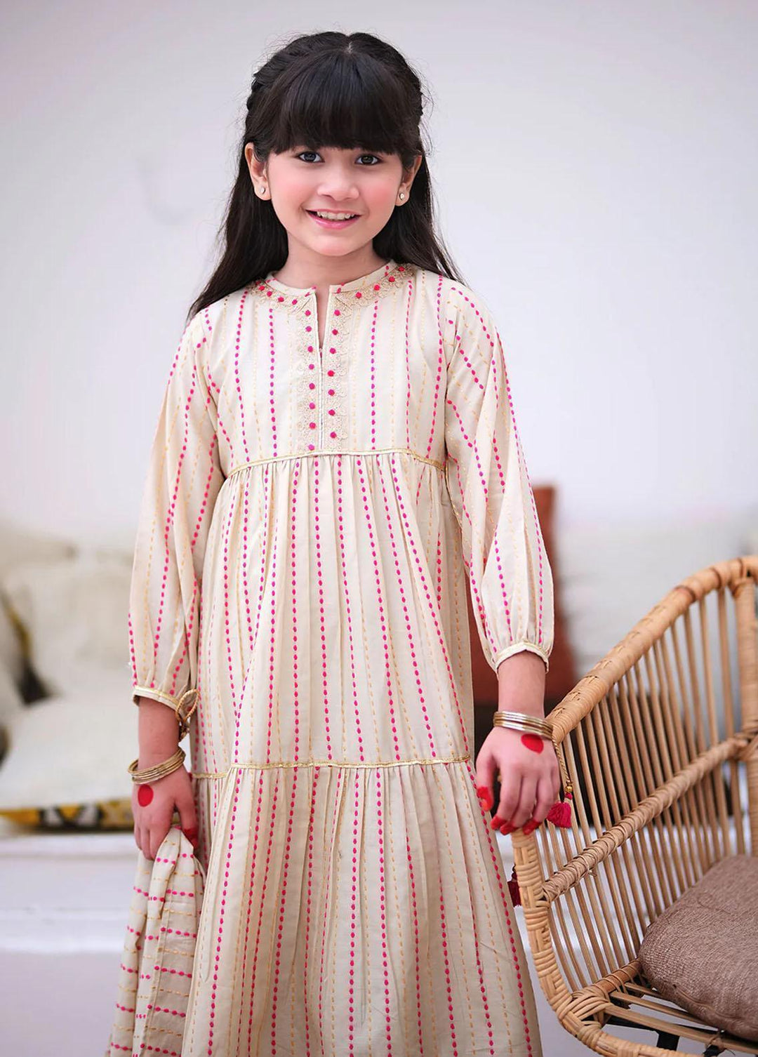 Senorita Cotton Casual 3 Piece Suit for Girls -  KBD-02338