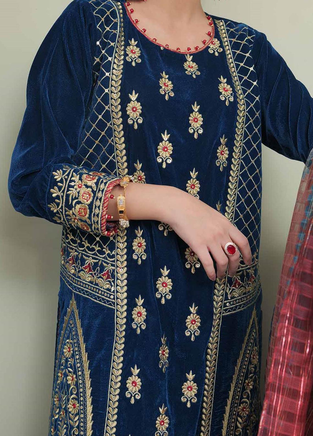 Senorita Velvet Pret 3 Piece Suit for Women -  LDD-02045-TBL/MCL