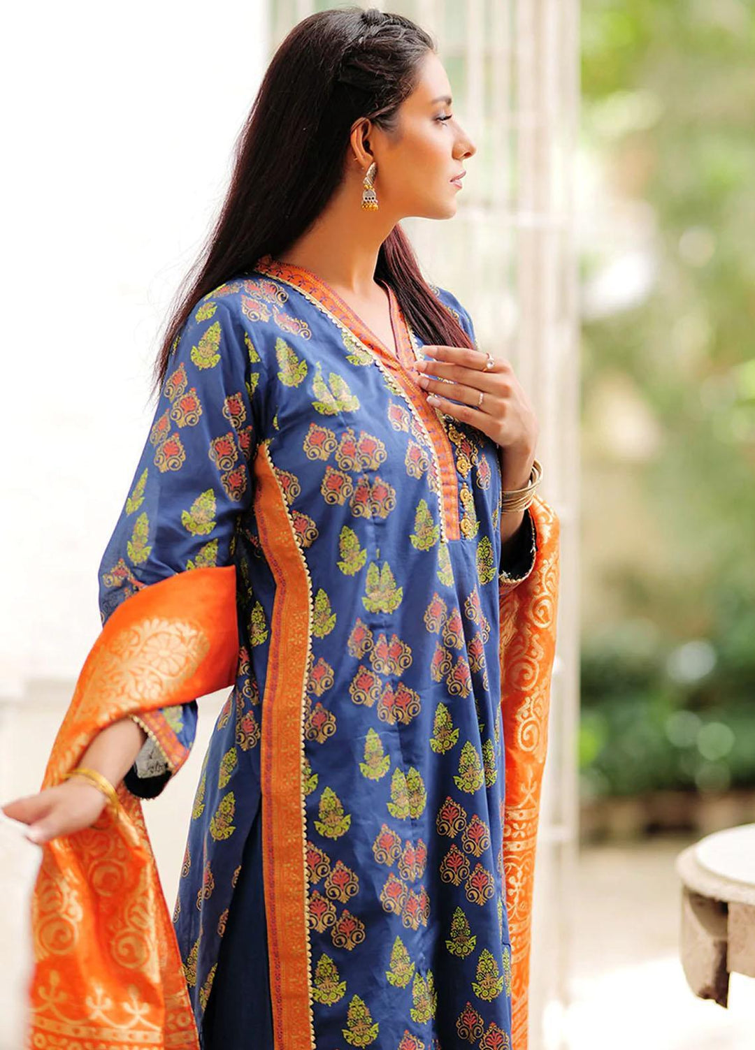 Senorita Cotton Printed 3 Piece for Ladies -  LBD-2018-BLU/MCL