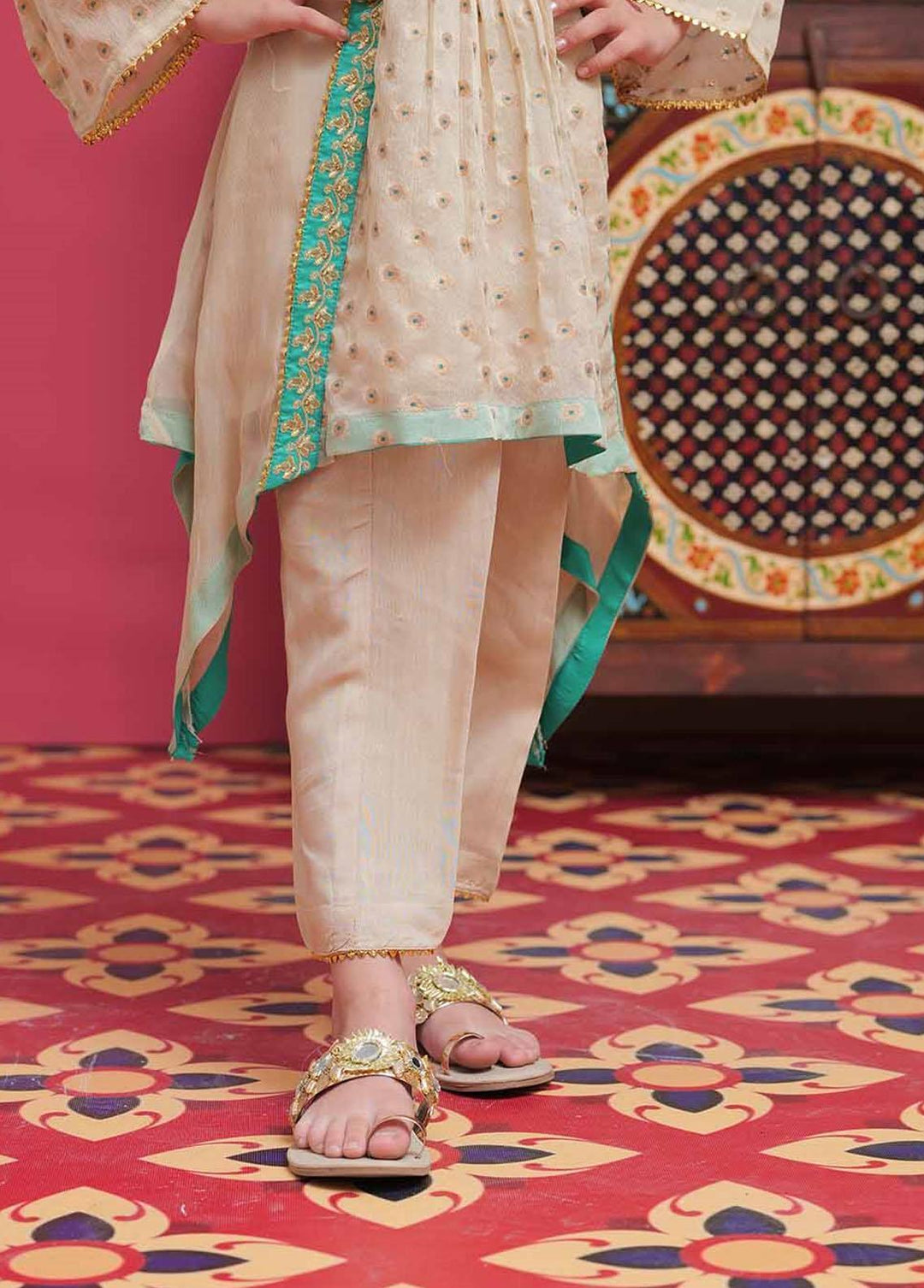 Senorita Banarsi Formal 3 Piece Suit for Girls -  KDD-02104