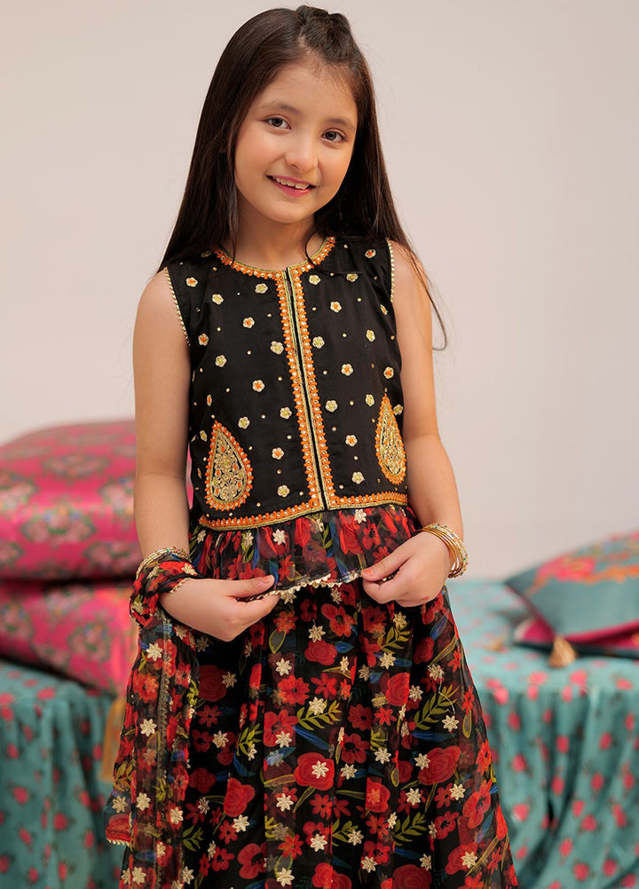 Senorita Organza Casual 3 Piece Suit for Girls -  KDD-02427-GRN/MCL