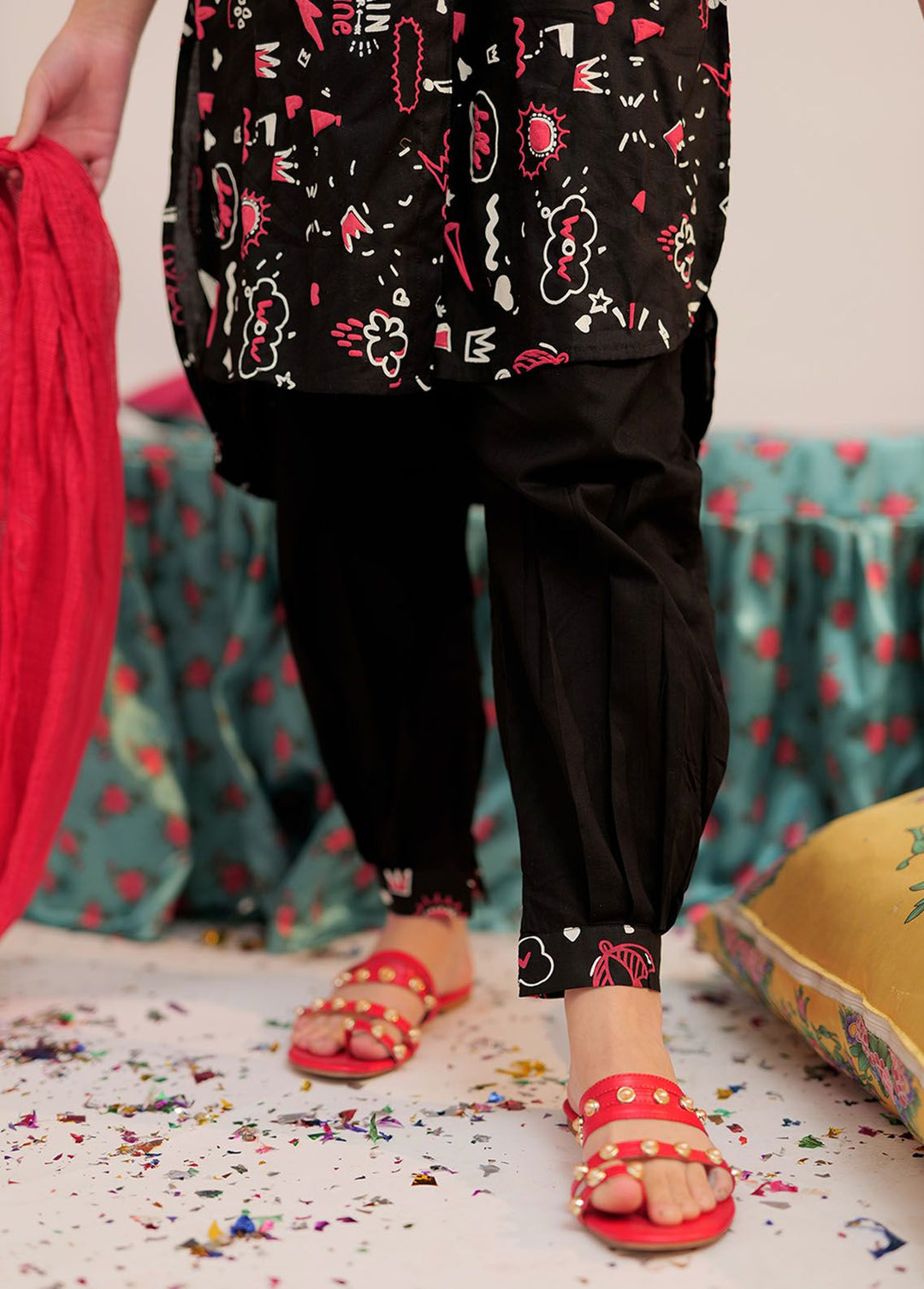 Senorita Pret Casual Cotton 3 Piece Suit GAD-02547-BLK/MCL