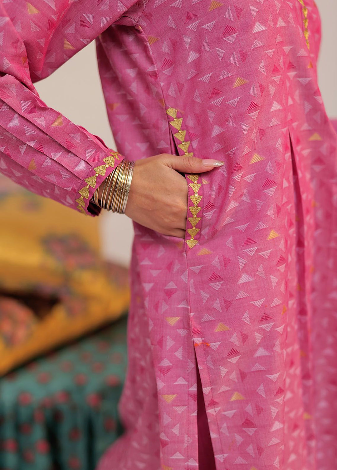 Senorita Pret Casual Cotton 3 Piece Suit LBD-02567-SPK/GLD