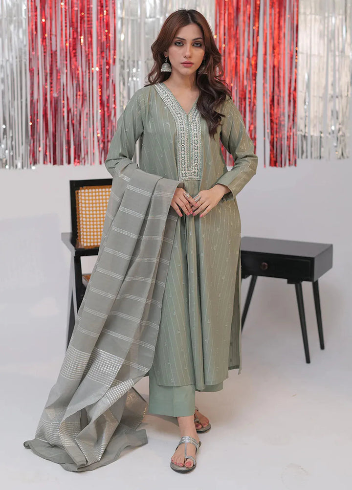 Senorita Pret Casual Cotton Jacquard 3 Piece Suit for Women LBD-02586