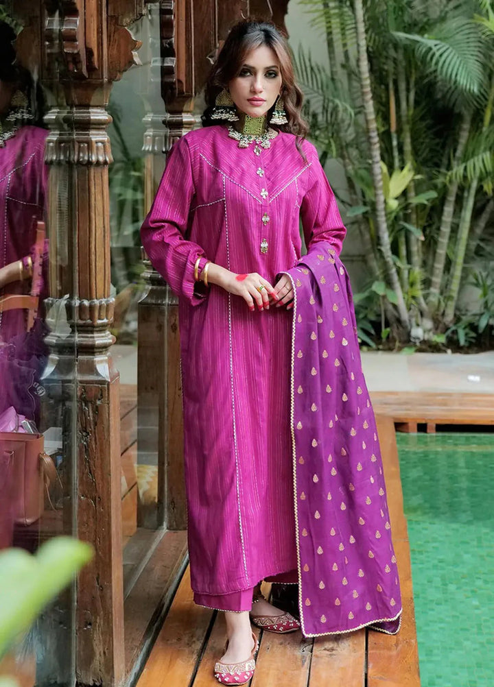 Senorita Pret Casual Cotton Jacquard 3 Piece Suit for Women LBD-02609