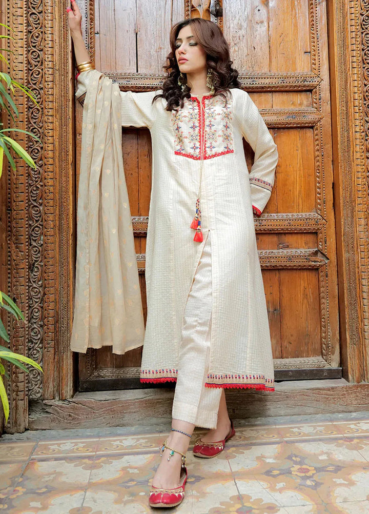 Senorita Pret Casual Cotton Jacquard 3 Piece Suit For Women LBD-02621