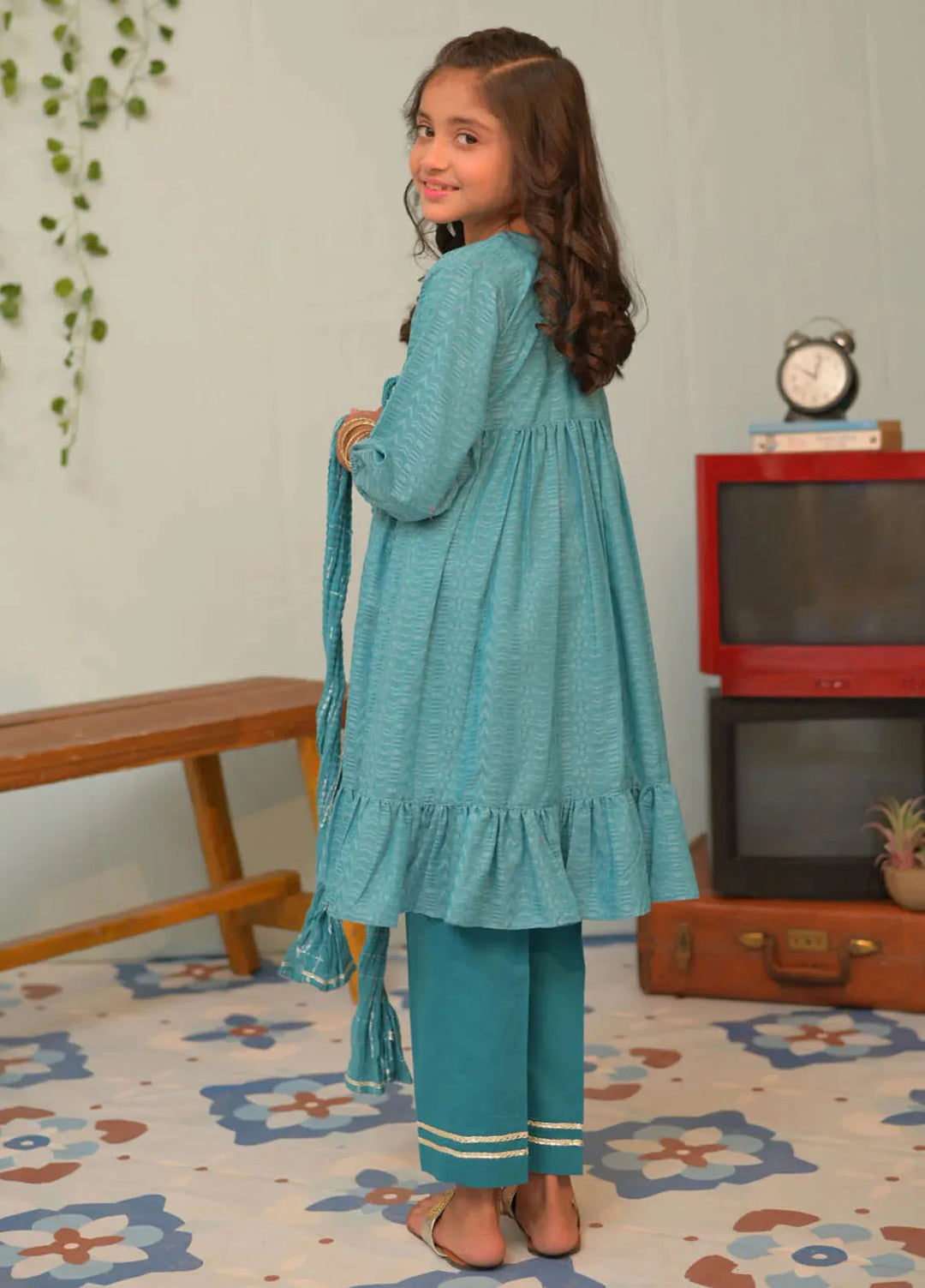 Senorita Pret Casual Cotton Jacquard 3 Piece Suit KBD-02847