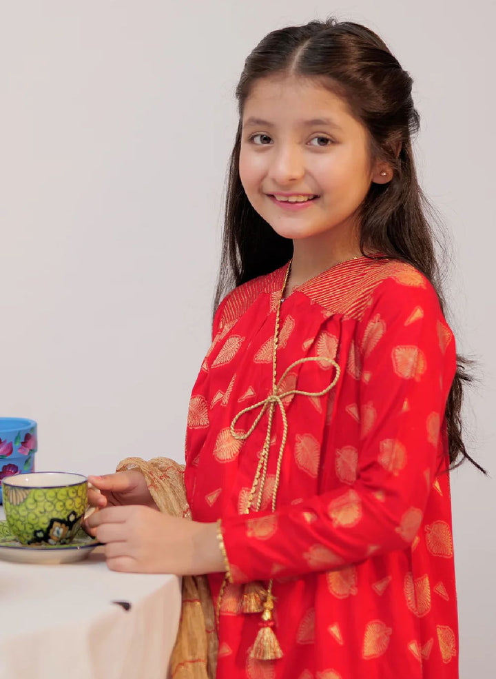 Senorita Pret Casual Viscose 3 Piece Suit KBD-02611-RED/GLD