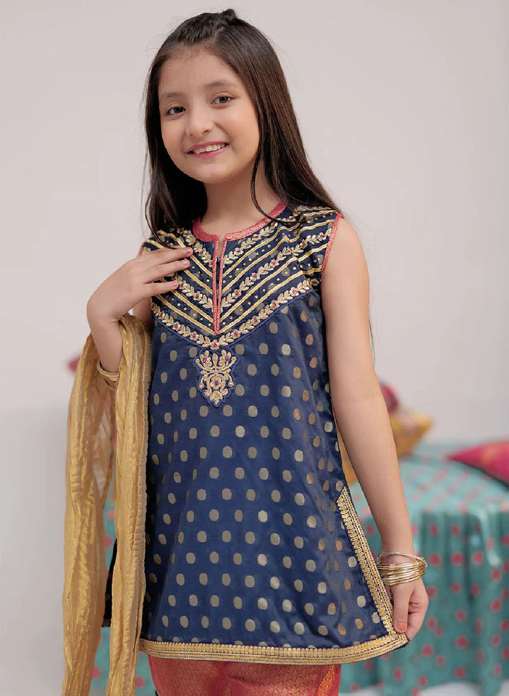 Senorita Pret Formal Banarsi 3 Piece Suit KDD-02418-NBL-SPK